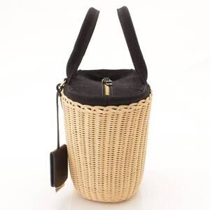 Prada Wicker Handbag Natural Rattan Straw